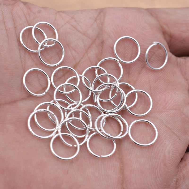 Silver Plated Open / Split Round Jump rings -10mm