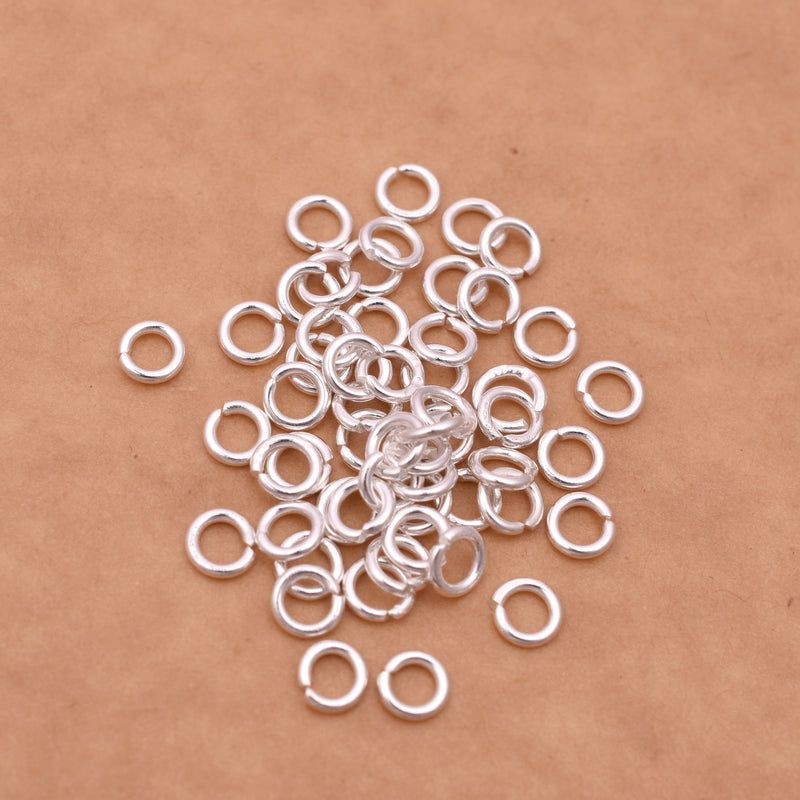 5mm - Silver Plated Open / Split Round Jump rings