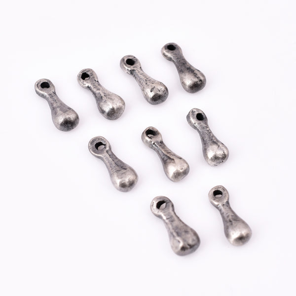 Antique Silver Plated Boho Tribal Charms - 13mm