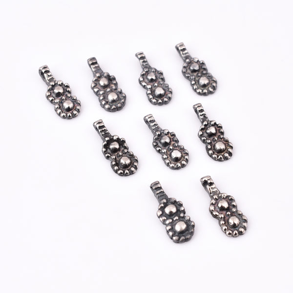 Antique Silver Tribal Geometric Boho Charms - 17mm