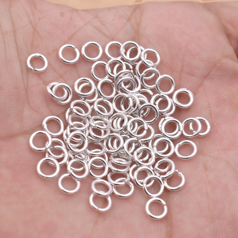 5mm - Silver Plated Open / Split Round Jump rings