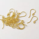 Gold Plated Earring Hooks Wires - 18mm