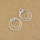 Silver Plated Circle Earring Connector Charms