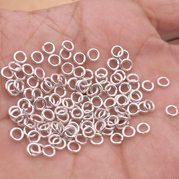 4mm - Silver Plated Open / Split Round Jump rings