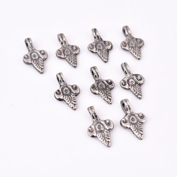 Antique Silver Plated Boho Charms - 19mm