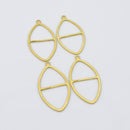 Gold Marquise Connector Charms Earring Components For Jewelry Makings 