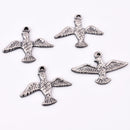 Antique Silver Tribal Bird Boho Charms - 21mm