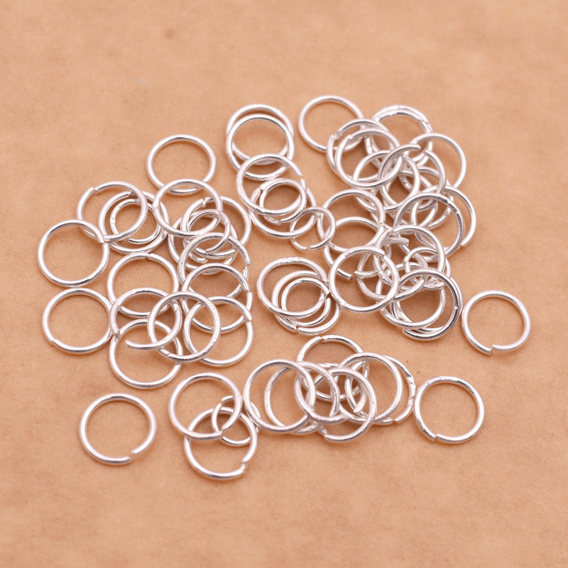 8mm - Silver Plated Open / Split Open Round Jump rings