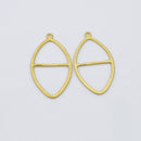 Gold Plated Marquise Earring Connector Charms