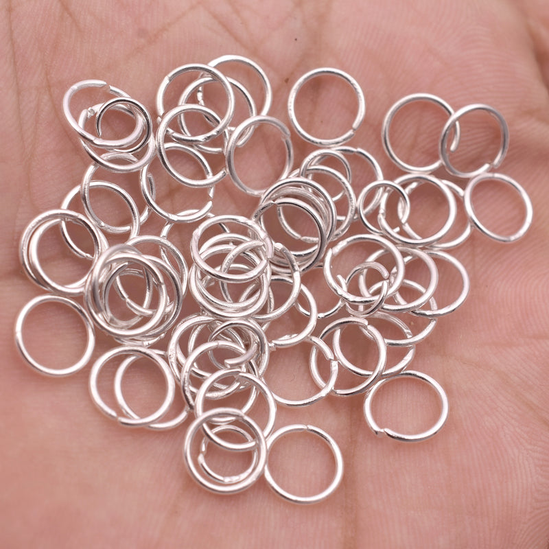 8mm - Silver Plated Open / Split Open Round Jump rings