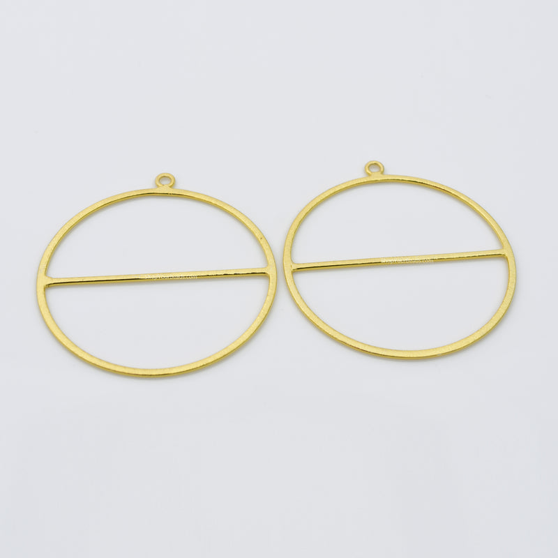 Gold Circle Connector Charms Round Earring Components for jewelry making