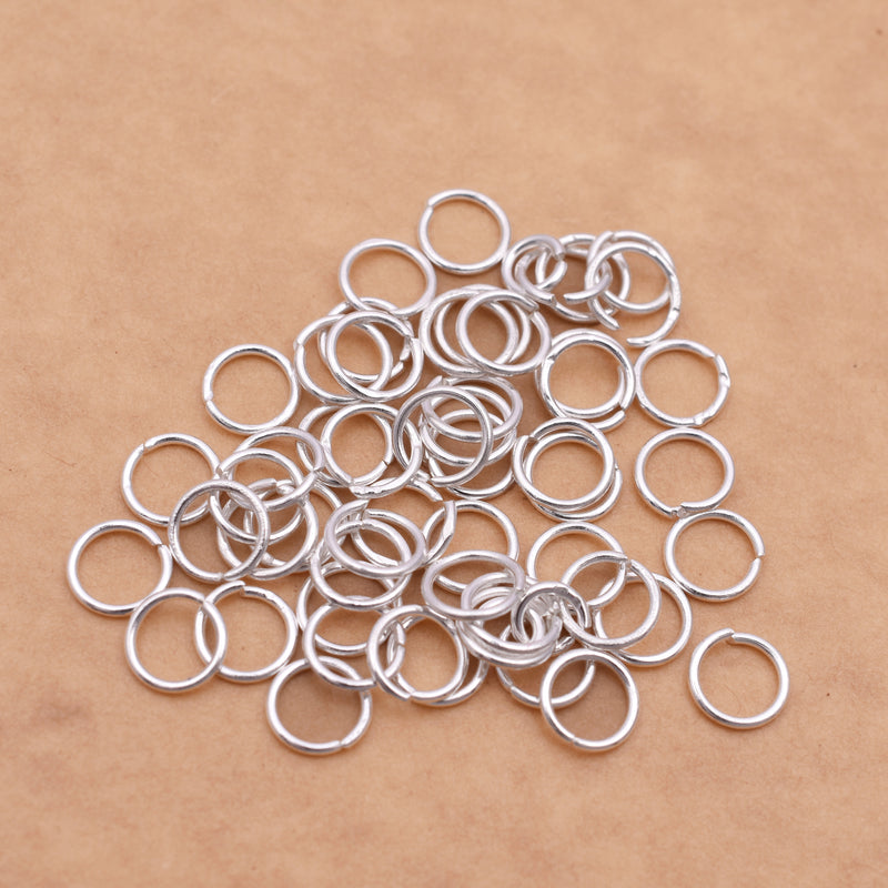 7mm - Silver Plated Open / Split Open Round Jump rings