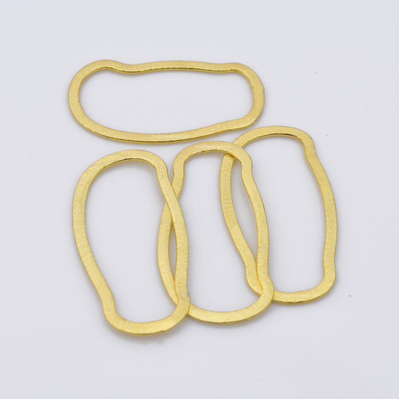 Organic Freeform Shaped Gold Loop Connector Links