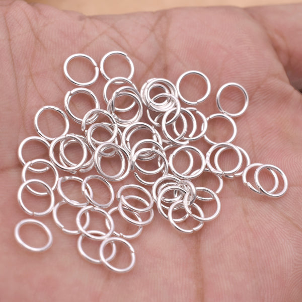 7mm - Silver Plated Open / Split Open Round Jump rings