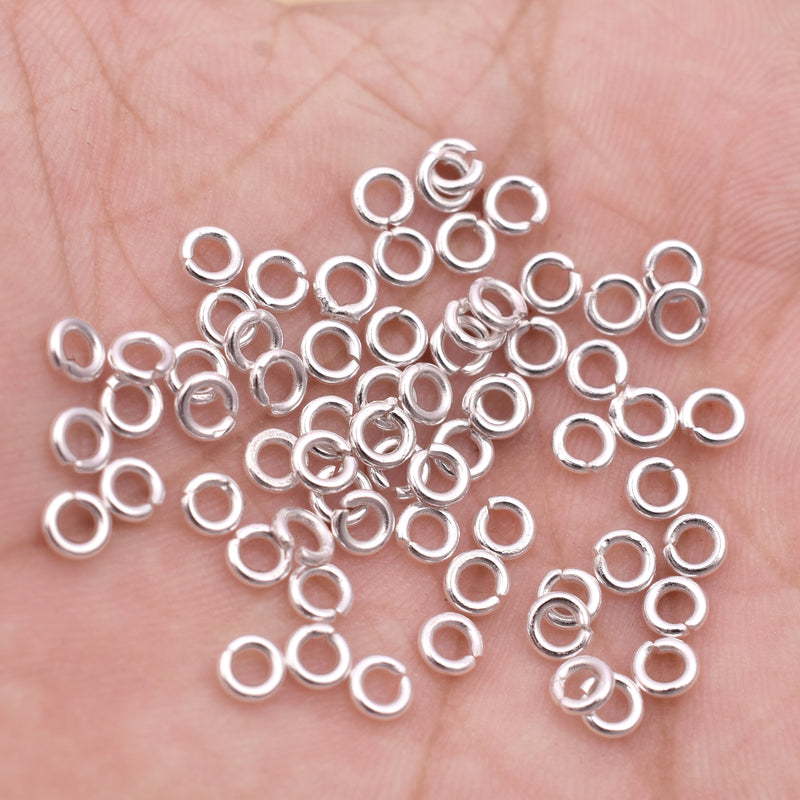 4mm - Silver Plated Open / Split Open Wire Jump Rings