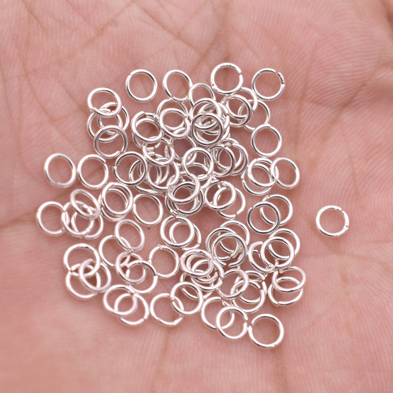 4.5mm - Silver Plated Open / Split Round Jump rings