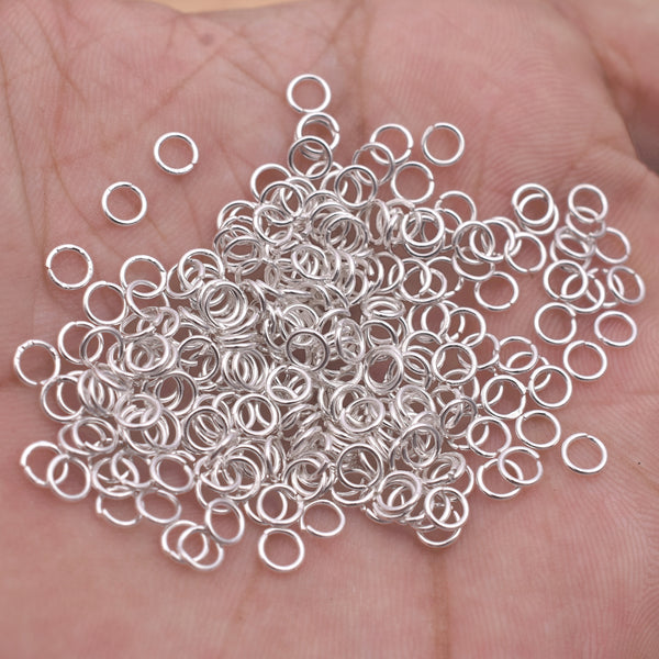4mm - Silver Plated Open / Split Round Jump rings