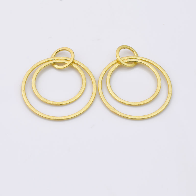 Gold Earring Connector Circle Charms For Earring Makings 