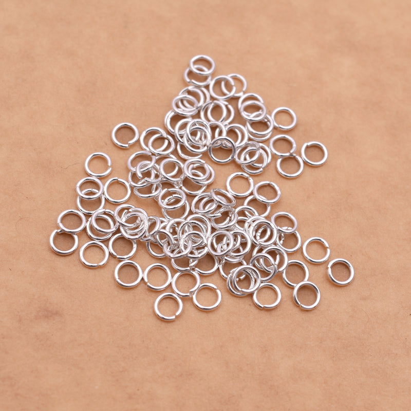 4.5mm - Silver Plated Open / Split Round Jump rings