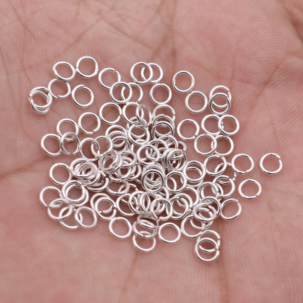 4.5mm - Silver Plated Open / Split Round Jump rings