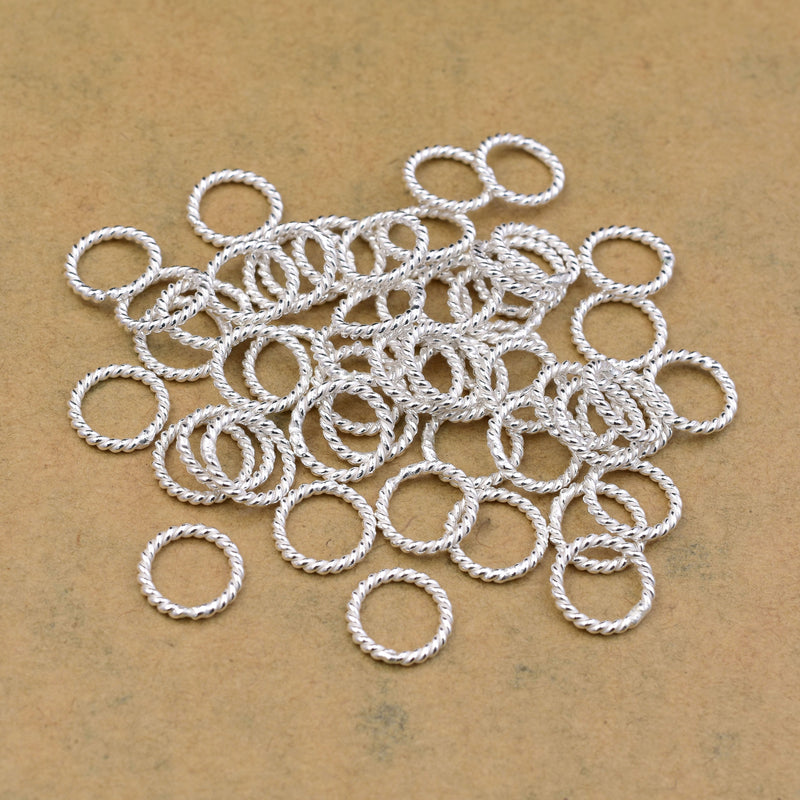 9mm Silver Plated 17 AWG Closed Jump Rings