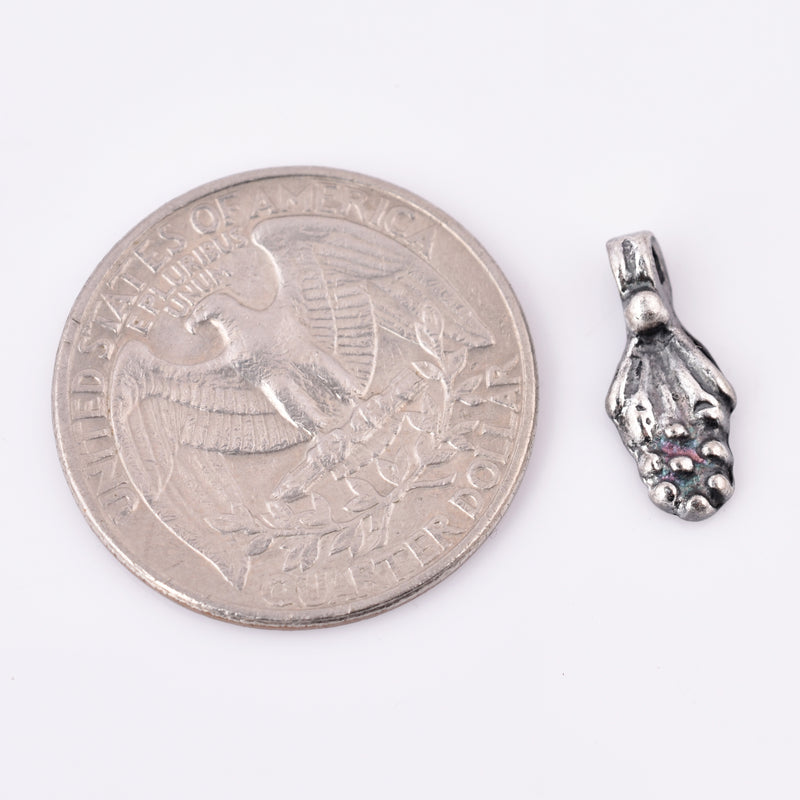 Antique Silver Tribal Flower, Nature Pendants Charms - 15mm