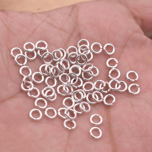 4.7mm - Silver Plated Open / Split Open Round Jump rings