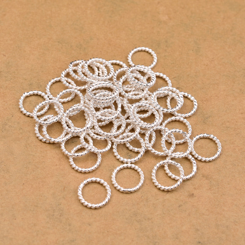 9mm Silver Plated 16 AWG Closed Jump Rings