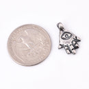Hamsa Antique Silver Tribal Boho Charms - 20mm