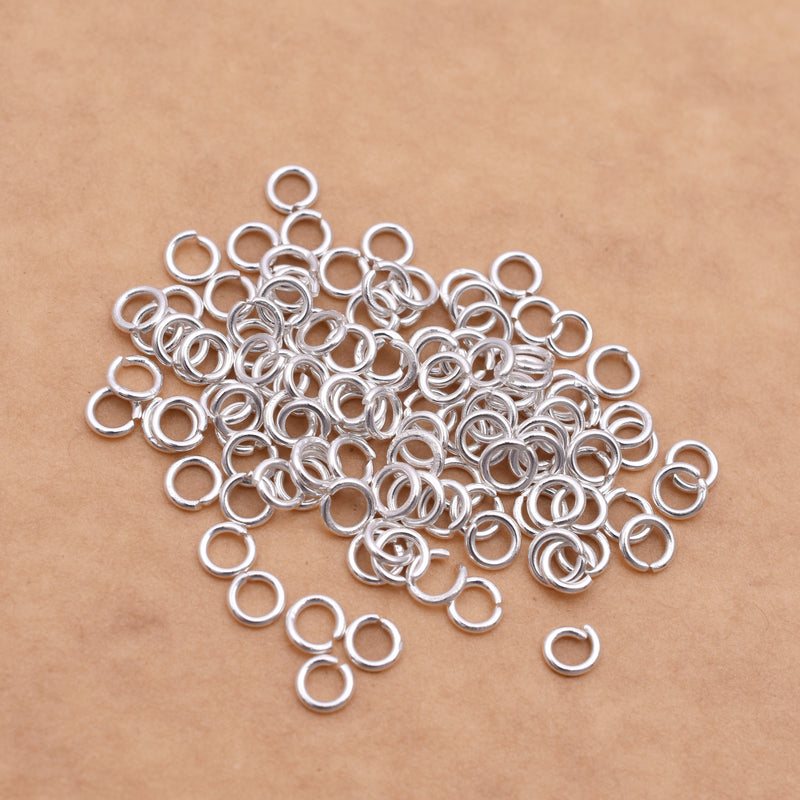 4mm - Silver Plated Open / Split Round Jump rings