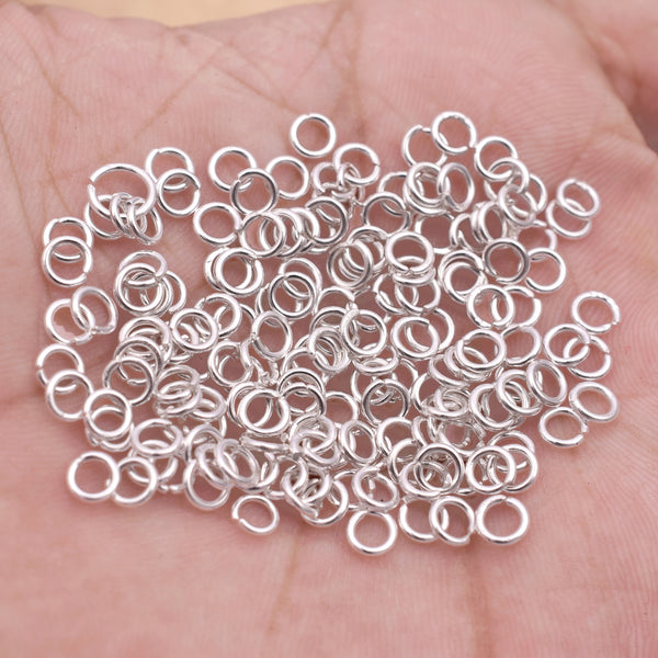 4mm - Silver Plated Open / Split Round Jump rings