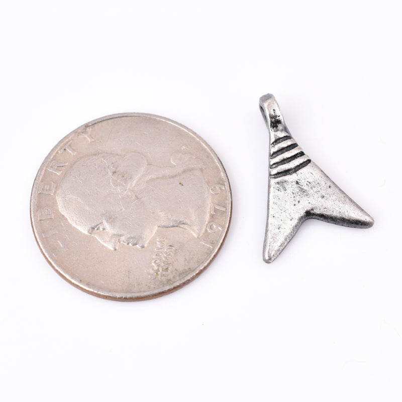 Antique Silver Plated Boho Triangular Charms - 20mm