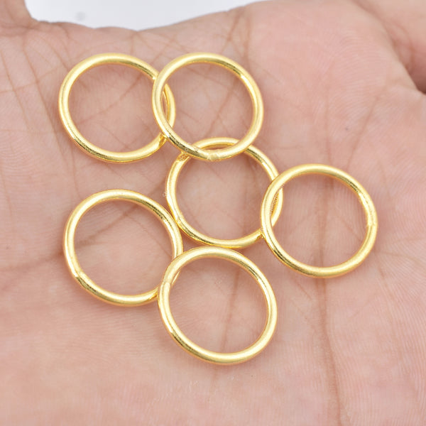 18mm Gold Plated 13 AWG Closed Jump Rings