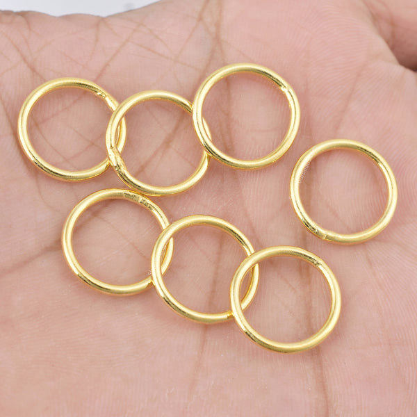 16mm Gold Plated 14 AWG Closed Jump Rings