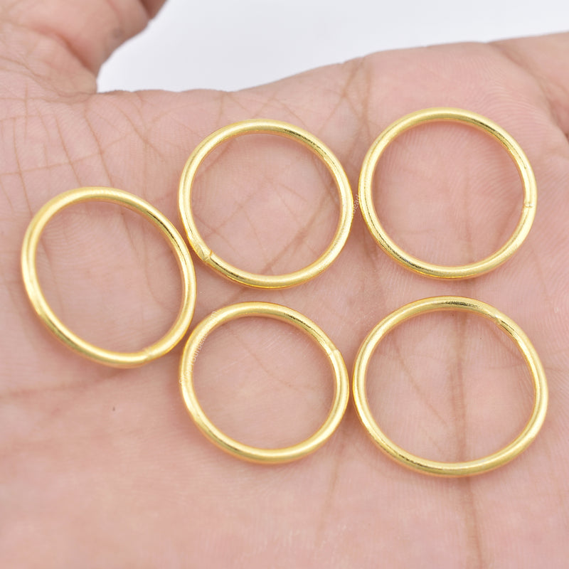 22mm Gold Plated 13 AWG Closed Jump Rings
