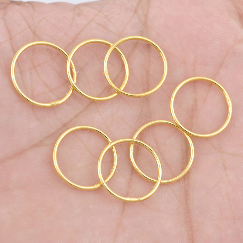 15mm Gold Plated 18 AWG Closed Jump Rings
