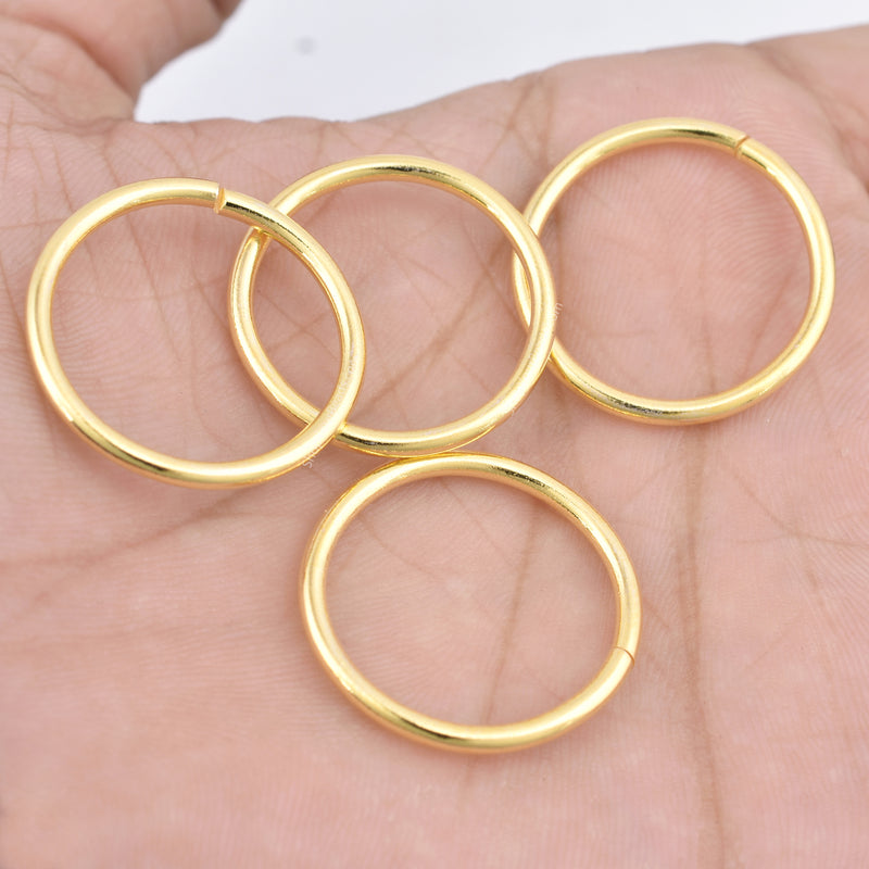 25mm Gold Plated 12 AWG Saw Cut Open Jump rings