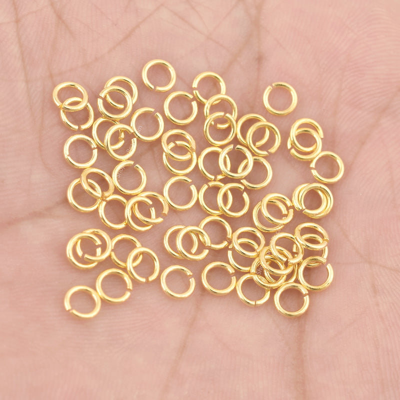 5mm Gold Plated 20 AWG Saw Cut Open Jump Rings