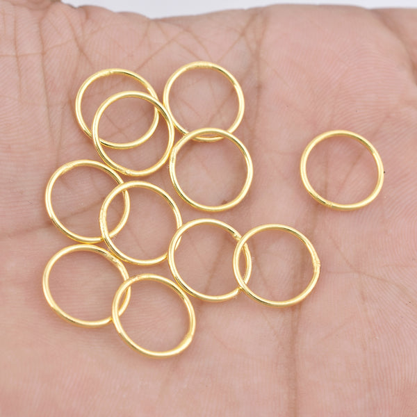 12mm Gold Plated 18 AWG Closed Jump Rings