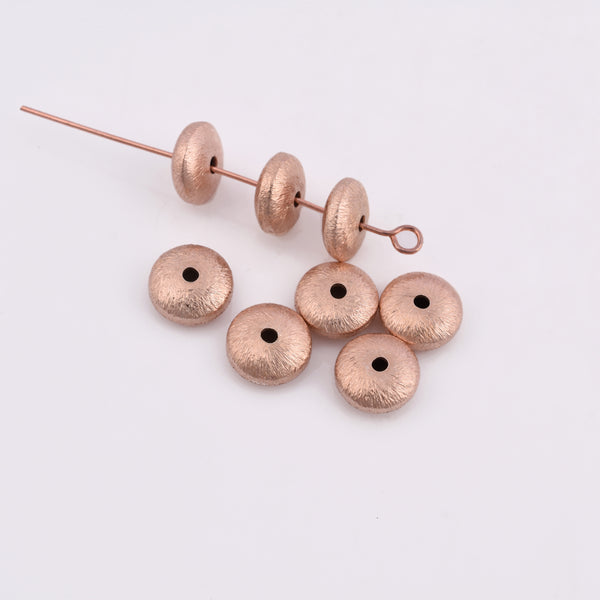 Rose Gold Plated 10mm Saucer Spacer Beads