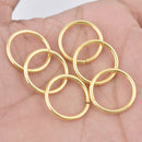 20mm Gold Plated 13 AWG Saw Cut Open Jump Rings