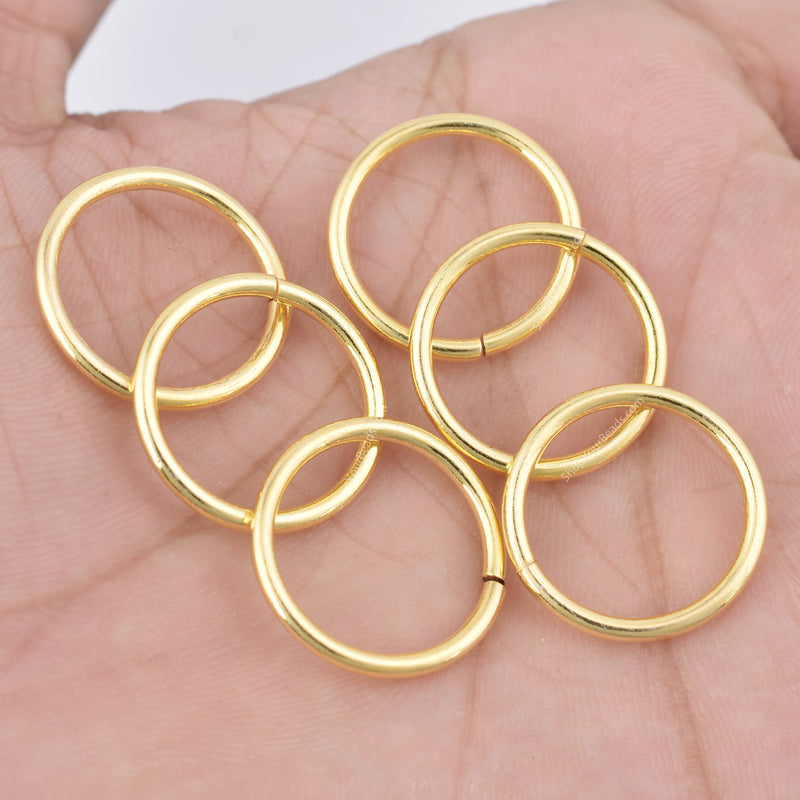 20mm Gold Plated 13 AWG Saw Cut Open Jump Rings