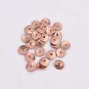 Rose Gold Plated Wavy Disc Spacer Beads - 8mm