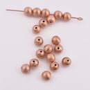 6mm Rose Gold Plated Round Ball Spacer Beads