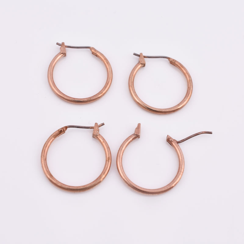 Rose Gold Plated Earring Hoop Hooks - 20mm