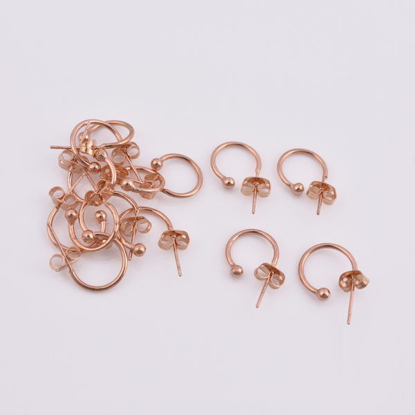 Rose Gold Plated Post Earring Hook Components