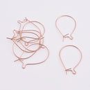 Rose Gold Plated Kidney Ear Wire Hooks - 32mm