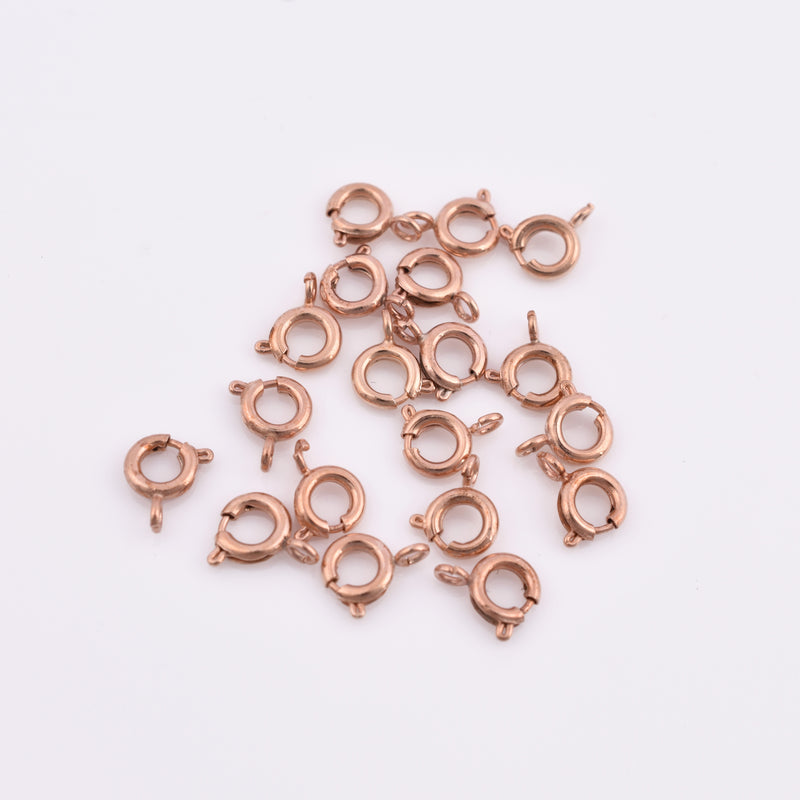 Rose Gold Plated Spring Round Lobster Clasps