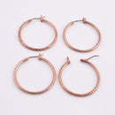 Rose Gold Plated Earring Hoop Hooks - 30mm
