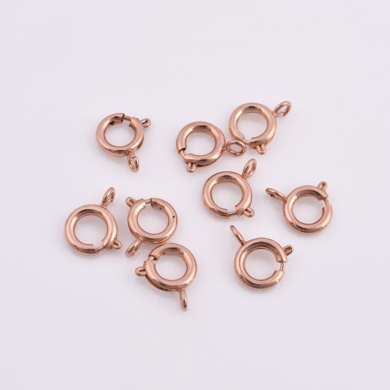 Rose Gold Plated Spring Round Lobster Clasp - 9mm